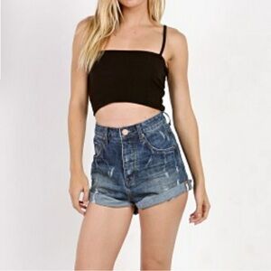 High waisted Bandits Denim Shorts
